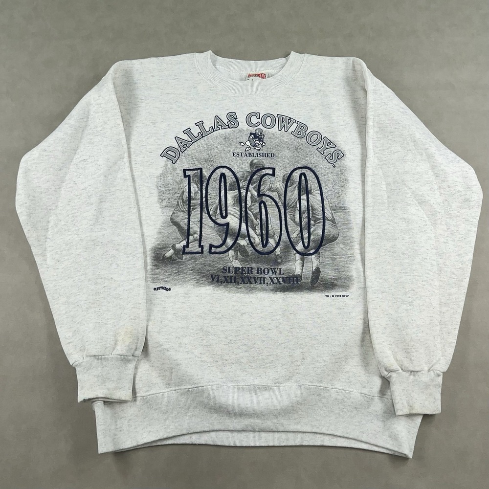 Vintage Dallas Cowboys‎ Sweatshirt Mens Large Nutmeg NFL Football Crewneck 1994